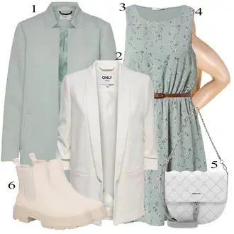 Punije Outfit sa Zeleno/Svjetloplava/Tamnozelena/Svjetlozelena Haljina About You "Tvoj otmjeni outfit"
