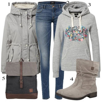 Outfit sa Siva/Smeđa/Bež Klasična čizmica/Ravna Gležnjača/Podstavljena Gležnjača/ljetna gležnjača/Zimska gležnjača Tamaris "Tvoj otmjeni outfit"