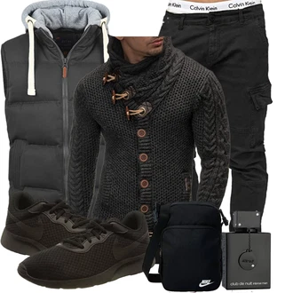 Winter Outfits Ärmellos mit Schwarz Blend "Winterlicher Look"