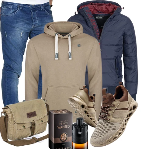 Blau Overall/Winter Parka/Regenjacke Indicode Jeans kombinieren