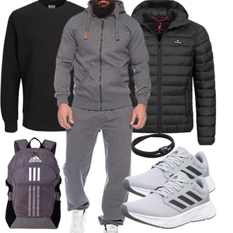 Winter Outfits Techno mit Grau Unkategorisiert Adidas "Winterliches Freizeit Outfit"Look: Indoor, Techno