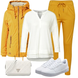 Outfity na zimu Dlouhé / Maxi s Dlouhý Zimní Kabát/Dlouhá tylová sukně/Dlouhé Šaty/Taška/Doplňek Guess "Zimní look"