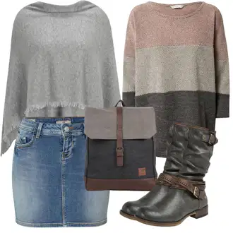 Džínovina Outfit s Světle modrá/Tmavě modrá/Modrá Krátká Sukně/Džínová vintage sukně/Džínová Sukně LTB "Zimní look"