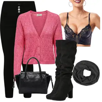 Outfit s Černá/Modrá/Fialová Prsatější střih podprsenky/Pánské boty ve velikosti 11/Push-Up Podprsenka/Průsvitná podprsenka a podprsenka s kosticí/Podprsenka s kosticemi/Zmenšující Podprsenek/Podprsenka Bez Kostic/Kožené bundy pro muže/Bezdrátová podprsenka/Krajková podprsenka/Trojúhelníkový Podprsenek HUNKEMÖLLER "Zimní look"