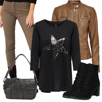 Recyklovaný materiál Outfit s Černá Kozačka Šněrovací Kotníková Bota Timberland "Zimní look"