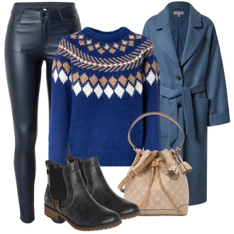 Dlouhé / Maxi Outfit s Doplňek/Dlouhé Šaty/Dlouhá tylová sukně/Dlouhý Zimní Kabát/Taška JOOP! "Zimní look"