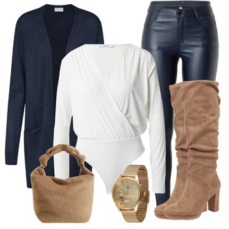 Outfity na zimu s Tmavě modrá Pletenina veľkej veľkosti/Nezařazené Vila "Zimní look"