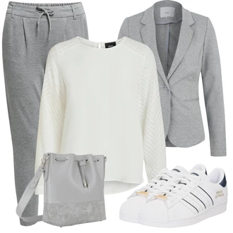 Móda pro plnoštíhlé Outfit s Krémová/Bílá Halenkový Top/Halenka s Dlouhým Rukávem/Slip-on Halenka/Halenka se Stojatým Límcem/Kožená bunda pro muže/Crash blůza/Dětská hračka/Sportovní Halenka/Mušelínová Halenka/Blůza s nášivkou na lokti Object "Zimní look"