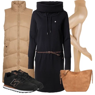 Outfit s Černá Teniska New Balance "Zimní outfit pro volný čas"