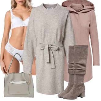 Outfity na zimu krajkou s Bílá/Béžová/Modrá/Krémová Angora Prádlo/Sada kalhotek podprsenky/Sada Kalhotek s Drátěnou Podprsenkou/Sada spodního prádla/Krajková podprsenka/Podprsenka Balconette/Krajkový set spodního prádla/Bralette TRIUMPH "Zimní outfit pro volný čas"