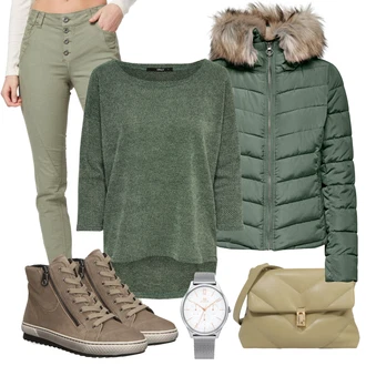 Outfit s Šedá Gabor "Zimní outfit pro volný čas"