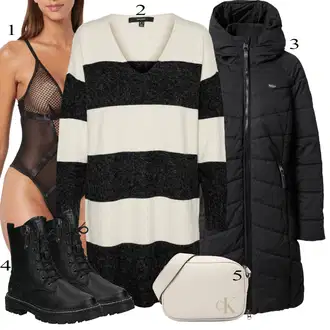 Kombinacije za zimu Prugasto sa Žuta/Crna/Bijela/Smeđa/Crvena VERO MODA "Zimski outfit"