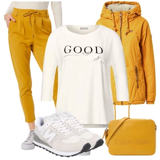 Outfit s Šedá Nízká bota na podpatku/Teniska/Zimní bota New Balance "Zimní outfit pro volný čas"