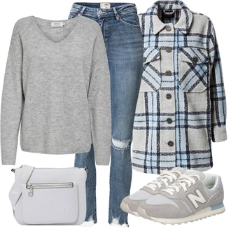 Outfit s Šedá Dlouhá tylová sukně/Doplňek/Dlouhé Šaty/Dlouhý Zimní Kabát/Taška Calvin Klein "Zimní outfit pro volný čas"