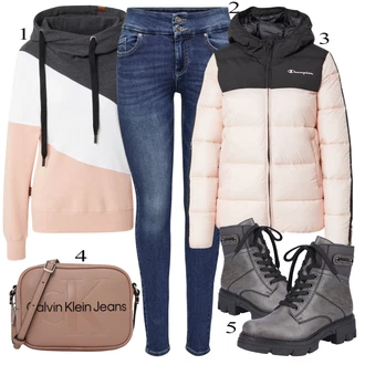 Zimske Outfiti mit Roza/Bež/Modra/Črna Velika velikost Alife and Kickin "Zimska oblačila"