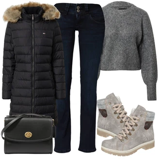 Outfit s Šedá/Tmavě šedá/Světle šedá Basic Svetr/Svetr Carmen/Crop Svetr/Svetr s Výstřihem/Pletený Svetr/Mohair Pullover/Jednoduchý Svetr/Rolák/Vlněný Svetr/Svetr s límečkem/Zimní Svetr Only "Zimní outfity"