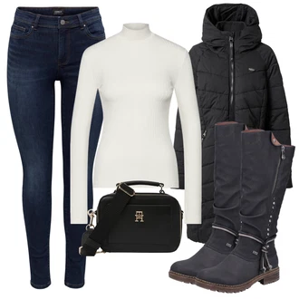 Dlouhé / Maxi Outfit s Doplňek/Taška/Dlouhý Zimní Kabát/Dlouhé Šaty/Dlouhá tylová sukně Tommy Hilfiger "Zimní outfity"