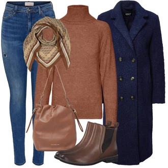 Outfit s Černá Nízká bota na podpatku/Kozačka Chelsea Boty/Zimní bota MARCO TOZZI "Zimní outfity"