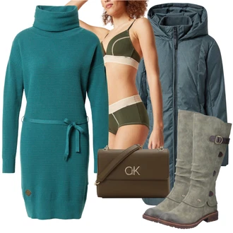 Outfity na zimu Květovaný s Bílá Kalhotky Skiny "Zimní outfity"