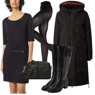 Outfity na zimu s Černá Punčocháče Swedish Stockings "Zimní outfity"