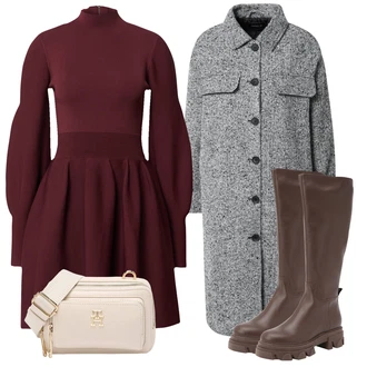 Outfity na zimu Ke kolenům Viskóza s Červená Šaty s dlouhým rukávem/Šaty s výstřihem Ted Baker "Zimní outfity"