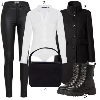 Bombaž outfit mit Krem/Bela Srajca/Bluzasti Body/Slim Fit Bluza VERO MODA "Zimska oblačila"