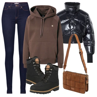 Streetwear Outfit s Khaki/Šedá/Tmavě hnědá/Hnědá Partnerská Mikina/Originální Mikina/Vintage Mikina/Sportovní Mikina/Svetr S Kapucí/Oversize Mikina/Sportovní Mikina/Pletená Mikina s kapucí/Unisex Mikina S Kapucí G-Star Raw "Zimní outfity"Look: Pracovní oděvy, Streetwear, Unisex, Sportovní