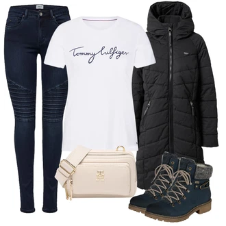 Outfity na zimu Květovaný s Modrá/Červená/Zelená/Růžová Balónová košile/Top Na Party/Košilový top/Halenek top/Tričko s potiskem/Ležérní top/Krátký top Tommy Hilfiger "Zimní outfity"