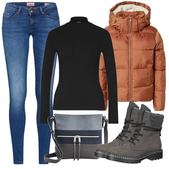 Outfity na zimu s Prošívaná Bunda Tom Tailor Denim "Zimní outfity"