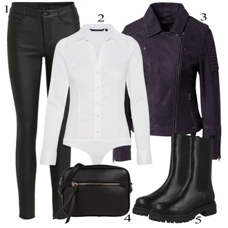 Bombaž outfit mit Krem/Bela Srajca/Bluzasti Body/Slim Fit Bluza VERO MODA "Zimska oblačila"