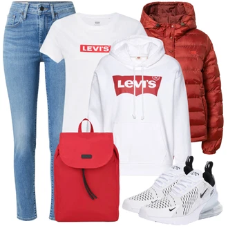 Air Max 270 Outfit s Černá/Bílá Běžecká bota/Běžecká bota/Bota na zumbu/Tenisová bota/Gymnastická bota/Tréninková bota/Volejbalová bota/Bota na fitness/Basketbalová bota Nike Sportswear "Zimní outfity"
