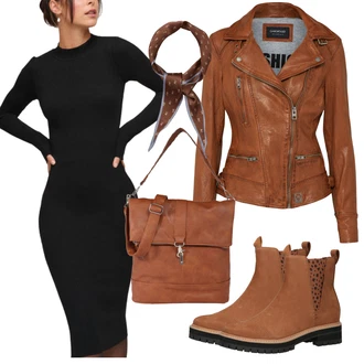 Hedvábí Outfit s Červená Šátek BeckSöndergaard "Zimní outfity"