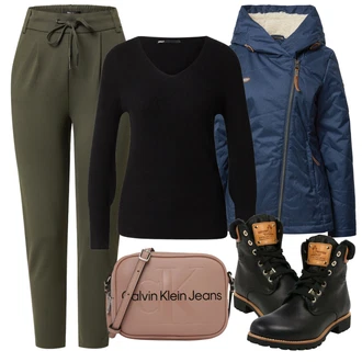 Outfit s Černá Kozačka Šněrovací Kotníková Bota/Vintage Kozačka/Klasická Kozačka/Vintage Kotníková Bota/Bojová Bota/Motorkářská bota/Motorkářská Bota Panama Jack "Zimní outfity"