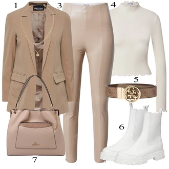 outfit mit Bela/Krem Usnjena Jakna/Chelsea Škornj/Ravni Gležnjar/Gumijasti Gležnar Kennel & Schmenger "Zimska oblačila"