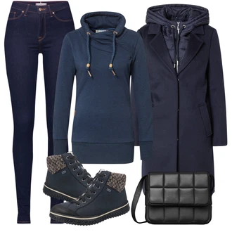 Outfit s Tmavě modrá/Světle modrá Trekingová Bota/Bota Na Pěší Turistiku/Vodotěsná outdoorová Bota/Nepromokavá Bota/Kožené pánské obuv/Zimní tenisky/Nezařazené Rieker "Zimní outfity"