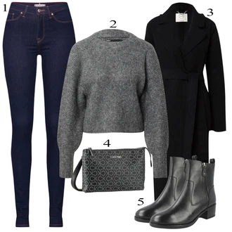 outfit mit Temno modra Jeggings/Jeans Pajkice Tommy Hilfiger "Zimska oblačila"