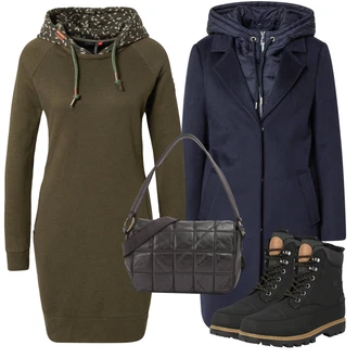 Outfit s Černá Přechodový Kabát S.Oliver "Zimní outfity"