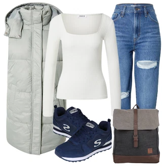 Outfity na zimu Dlouhé / Maxi Viskóza s Šedá Dlouhá tylová sukně/Dlouhé Kardigany/Dlouhý Zimní Kabát/Top & košilka/Dlouhé Šaty Edited "Zimní outfity"