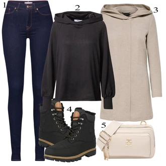 outfit mit Temno modra Jeggings/Jeans Pajkice Tommy Hilfiger "Zimska oblačila"