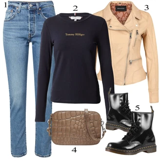 50. leta outfit mit Modra/Svetlo modra Odrezane Kavbojke/Dad Kavbojka/Girlfriend Kavbojke/Kavbojke Visokega Pasu/Kavbojke z Razporkom/Mom Jean/Zožene Kavbojke/Vintage Kavbojke levi's ® "Zimska oblačila"Look: Stil, 50. leta, 90. leta, Vintage, Western