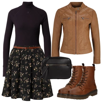 Outfity pro zábavu s Černá Móda Pro Plnoštíhlou Tričko & Top Móda Pro Plnoštíhlé/Tričko G-Star Raw, Hnědá Bunda Háčkovaná/Móda Pro Plnoštíhlou only petite "Zimní outfity"