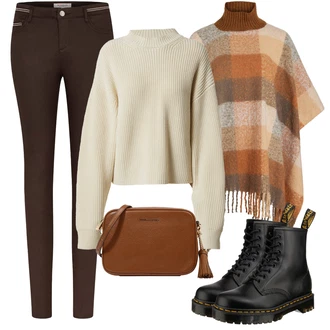 Outfit s ?erná Zip off Kalhoty/Móda Pro Plno?tíhlou/Vest Dlouhý svetr/Midi Kabát morgan "Zimní outfity"