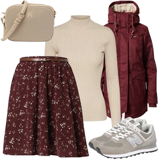 Outfit s Šedá Zimní bota/Teniska/Nízká bota na podpatku New Balance "Zimní outfity"