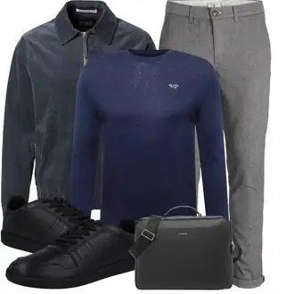 Elegant Outfit mit Grau/Hellgrau/Dunkelgrau/Khaki Slim Hose/Cord Legging/Musselin Hose/FunktionsHose/Skinny Hose/Jeggings/Twill Hose/BügelfaltenHose Jack & Jones "Büro Outfit"Look: Outdoor, Smart Casual, Old Money, Casual, Unisex, Moderne, Coole, Elegant