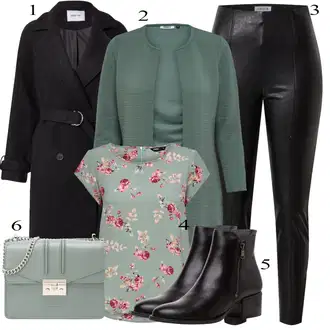 Cvjetna Moć Outfit sa Smeđa/Tirkizna/Zeleno/Svjetloplava/Pink Bluza Kratkih Rukava/Bluza Vrh/Bluza s Uzorkom/Bluza s Printom/Tunika Kratkih Rukava/Tunika Majica Only "Tvoj otmjeni outfit"