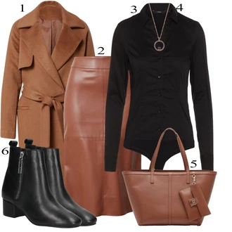 Bombaž outfit mit Črna Bluza z gumbom/Srajca/Bluzasti Body/Poslovna Bluza/Bluza z Dolgimi Rokavi/Slim Fit Bluza VERO MODA "Zimska oblačila"