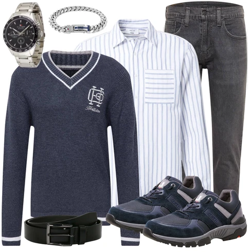 Silber/Grau ArmbandUhr/Smartwatch/Uhrwerkzeug/KettenUhr Tommy Hilfiger, Silber/Weiß/Dunkelblau/Blau Armband/KettenUhr/Armband/Unkategorisiert Tommy Hilfiger kombinieren