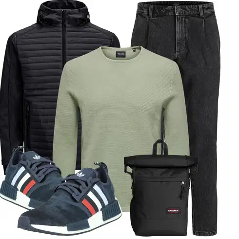 Schwarz/Dunkelblau/Dunkelgrau/Grau Steppjacke/Merinojacke/Thermojacke/2in1 Jacke/Nachhaltige Jacke/Verstaubare Jacke/Kapuzenjacke/Isolationsjacke/Kunstfaserjacke/Hybridjacke/Strickjacke Gefüttert/Stehkragen-Strickjacke/Winter Strickjacke Jack & Jones kombinieren