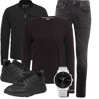 Keilabsatz Outfit mit Schwarz/Dunkelblau Schuh Chunky Sneaker/Leder Sneaker/Sneaker Low/Schmaler Sneaker/WalkingSchuh Adidas Originals "Cool für die Freizeit"