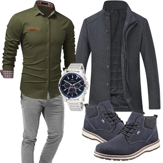 Winter Outfits Vintage mit Schwarz COOFANDY "Elegantes Winter Outfit"Look: Boyfriend, Casual, Vintage, Western, Attraktive, Stil, Indoor